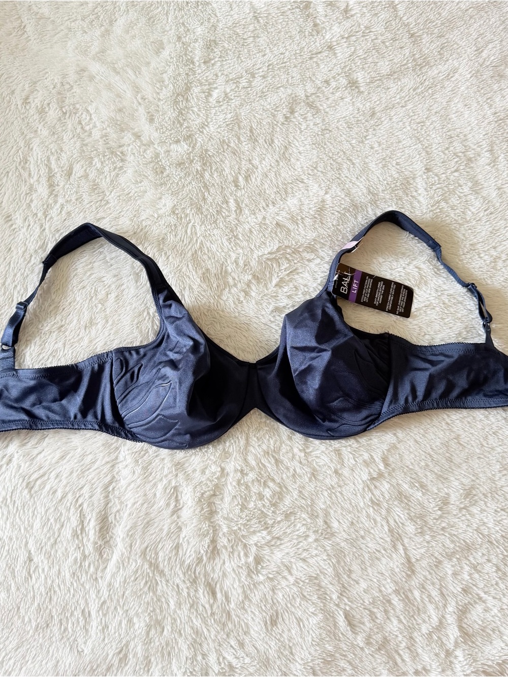 Bali Navy Underwire Support Bra - Navy NWT